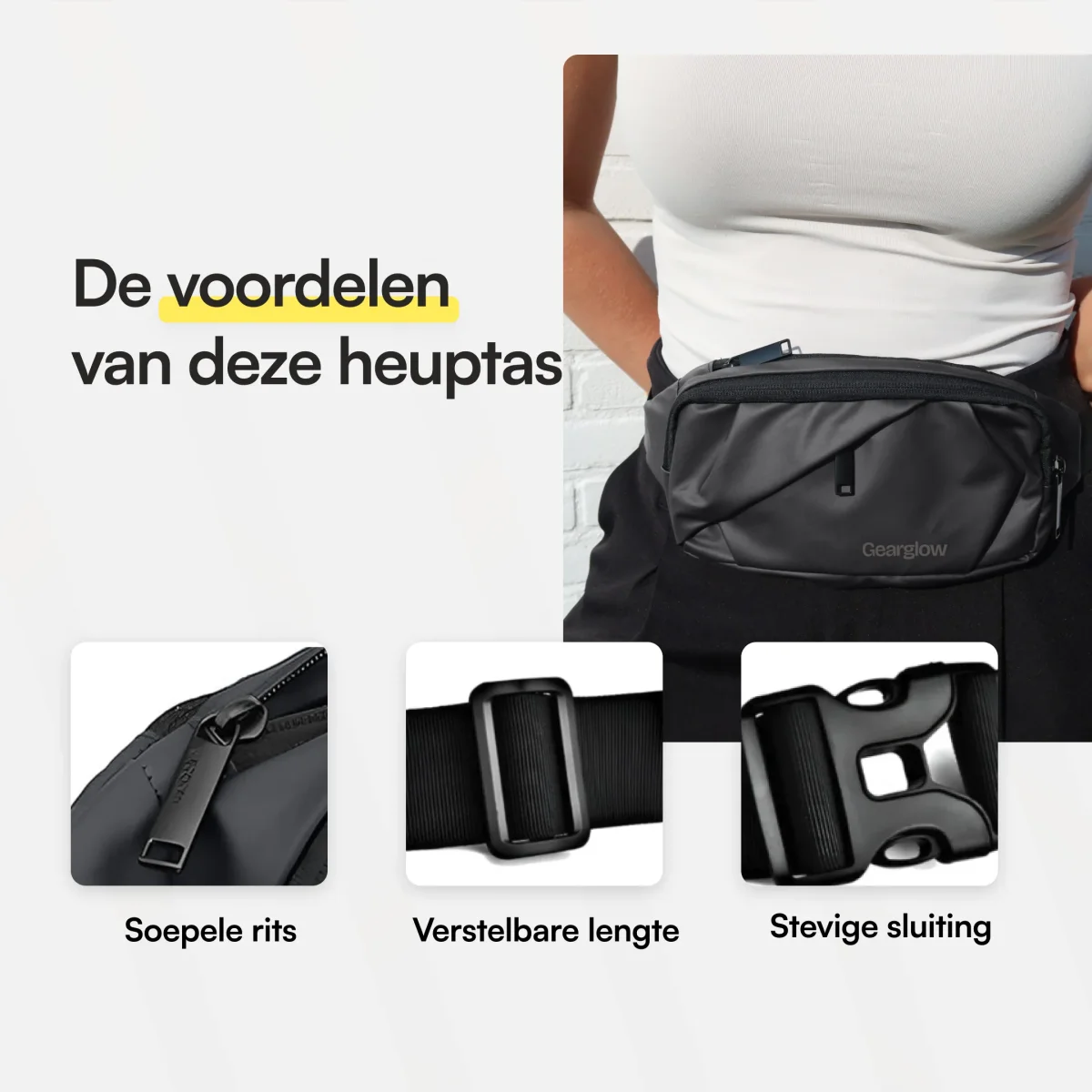 Heuptas - Unisex - Grijs - Afbeelding 4