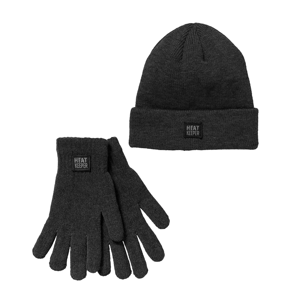 SET thermo muts en handschoenen antraciet - Afbeelding 2